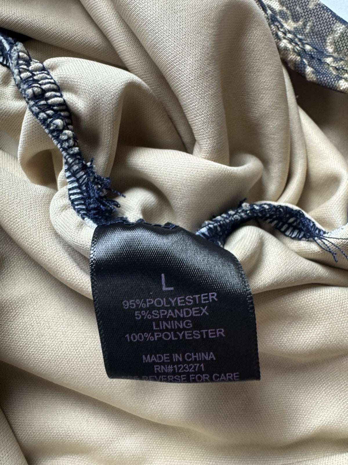 FADED ROSE Women’s Blouson Snake Print Dress Sz L.   (B.154)