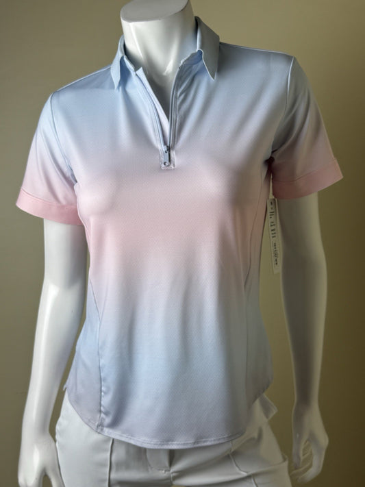 Lucky In Love Women’s Tennis Golf Shirt Sz S.     (B.162)