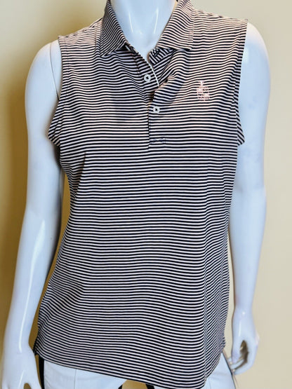 Renwick Women’s Polo Shirt Sz XL Golf Striped Cotton (77)