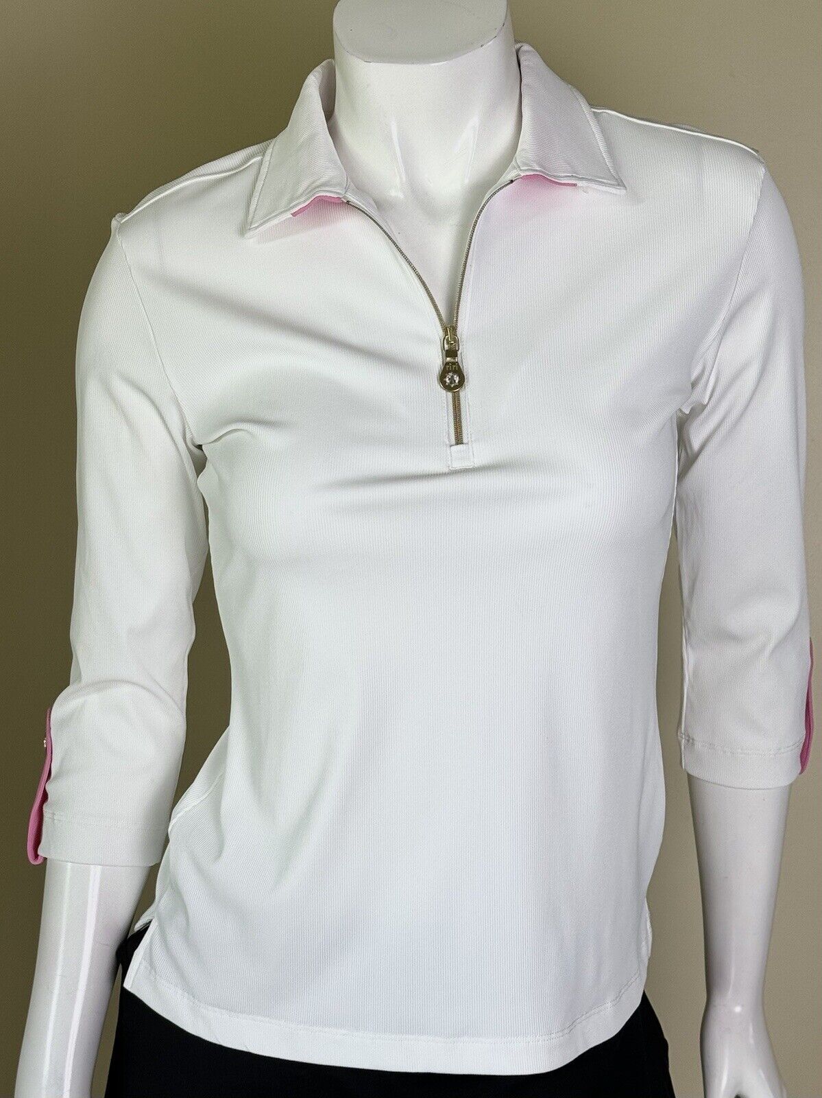 Brendratti White Sz 44 US M Golf Top.