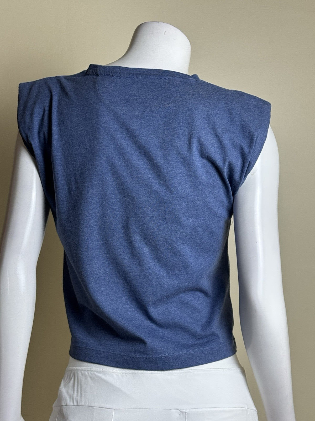 DKNY Women's Blue Shoulder Pads Shirt Sz XS       (B.183)