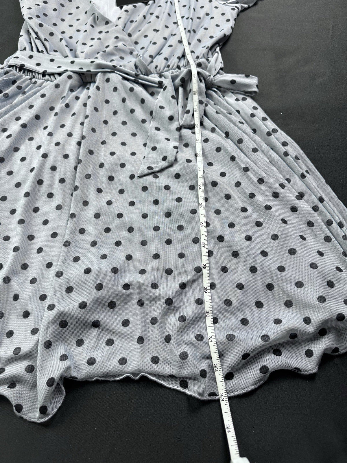Inspired Hearts Women’s Blue Black Polka Dots Dress Sz XL.  (B.177)