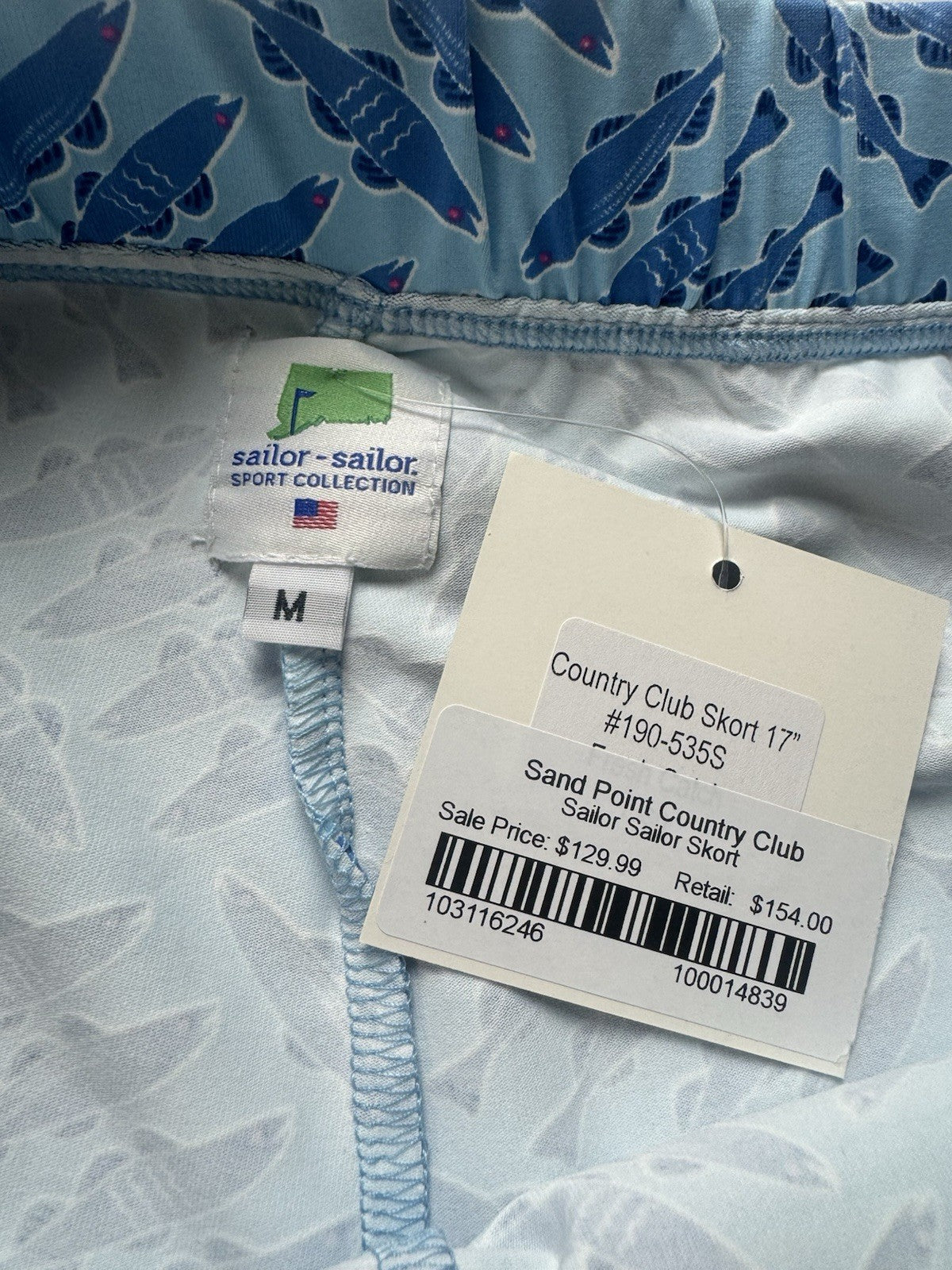 Sailor-Sailor Women’s Golf Tennis Fish Printed Skirt Size M.     (B.158)