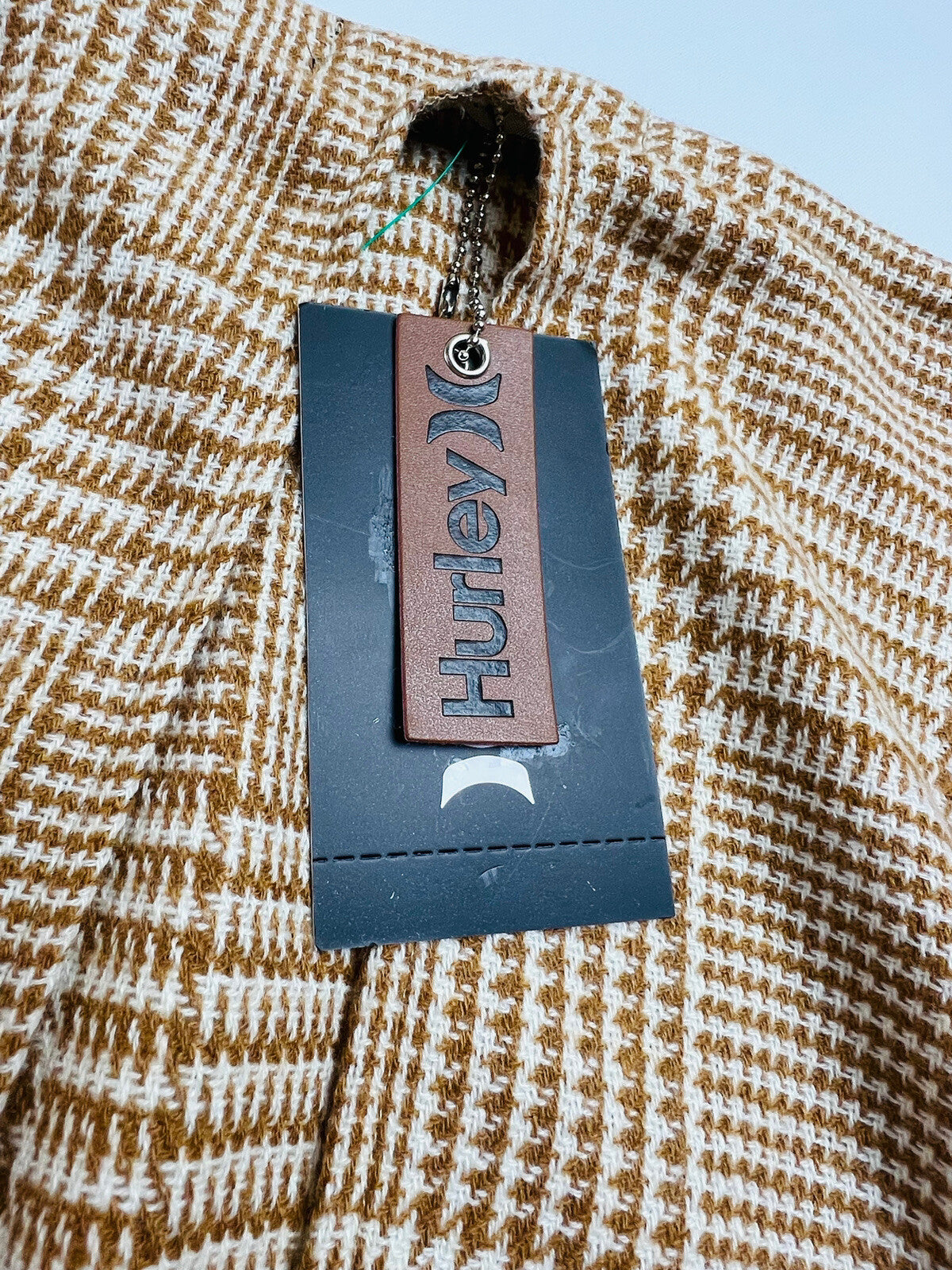 Hurley Women's Plaid Shawls Open Front Poncho Beige