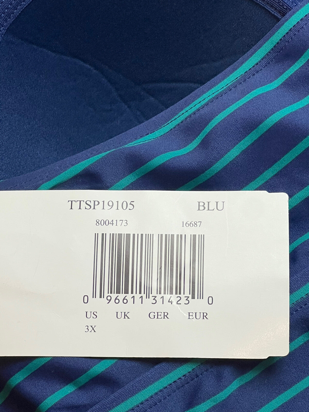 Penbrooke Striped One Pc Bathing Suit Retro Style Sz 3X