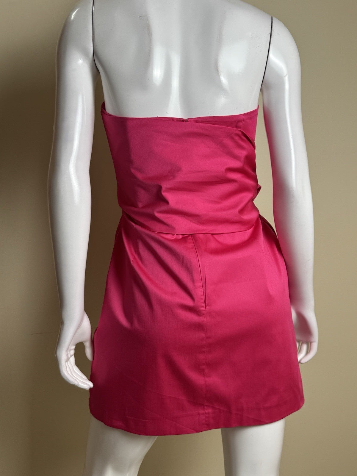 $158 FRENCH CONNECTION Hot Pink Strapless Dress Sz 10.  (B.082)