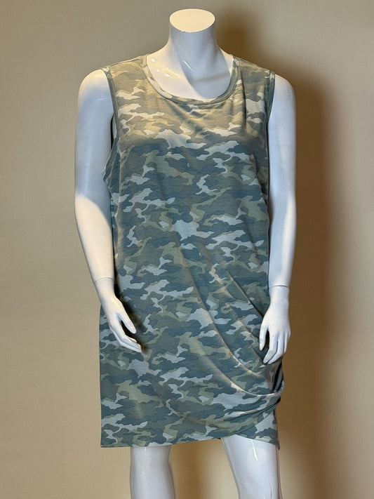 Nine West Women’s Camo Dress Tank Sleeveless Stretch Sz 3XL      (B.65)