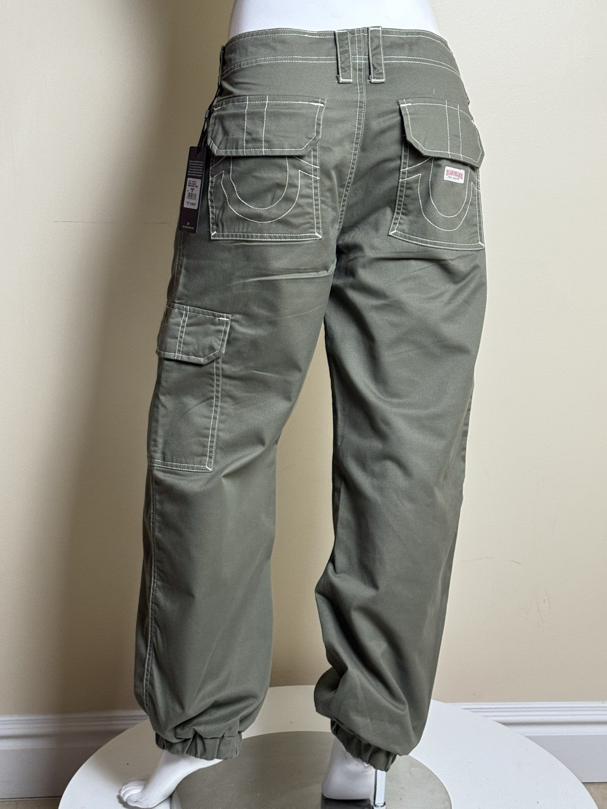 $199 True Religion Women’s Bobbi Baggy Cargo Jeans Jogger Sz 29       (B.156)