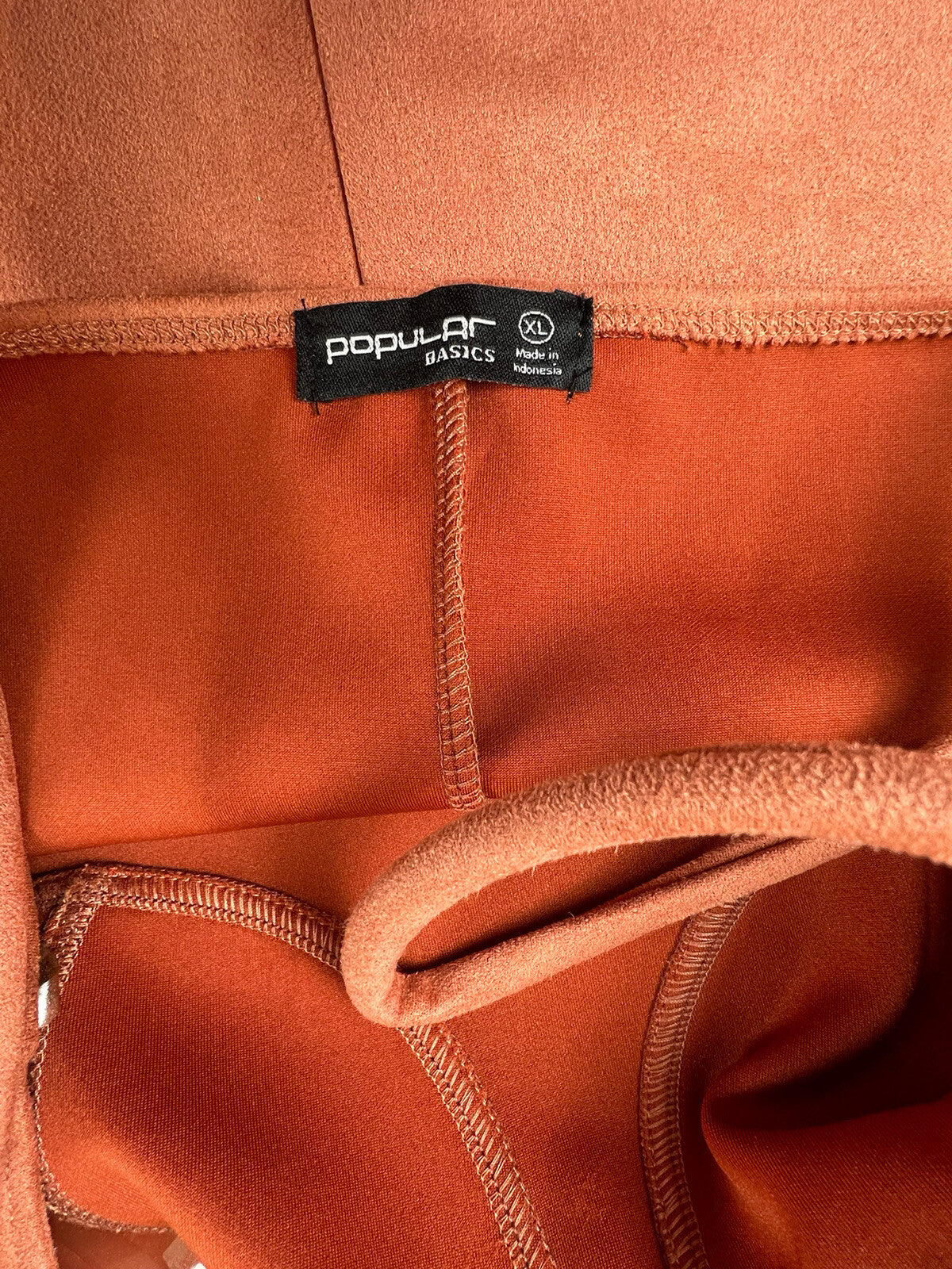 POPULAR BASICS Women’s Velvet Orange Copper DRESS Sz XL