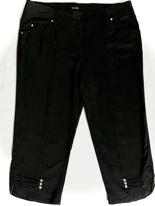 Tricotto Women’s Golf Capri Pants Black Sz 14