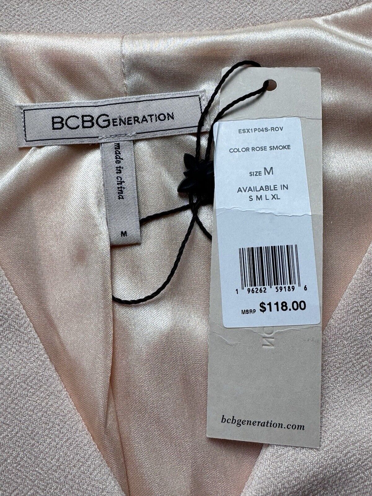 BCBGeneration Rose Smoke Pink Open Front Blazer SZ M. (04)