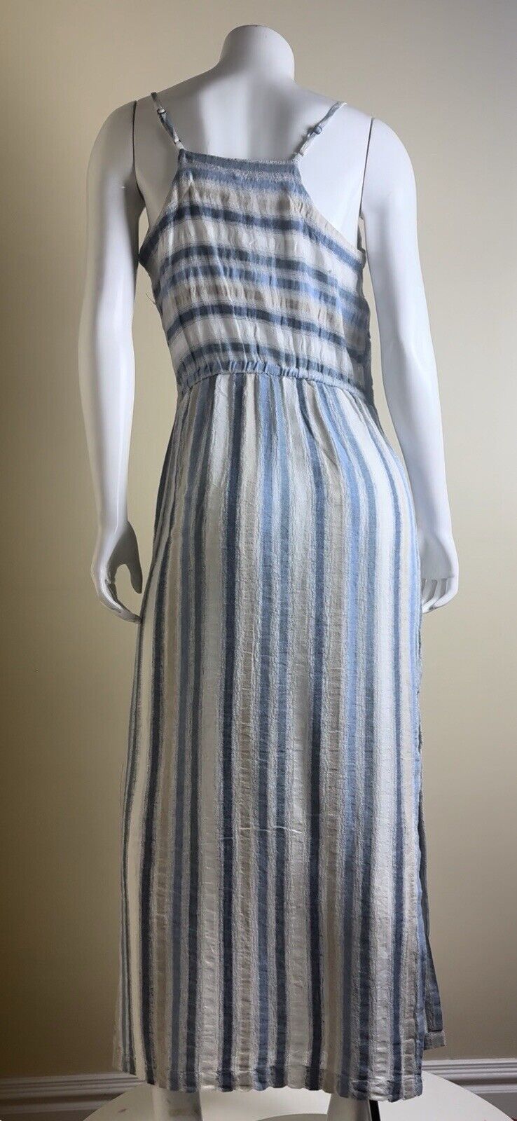 YFB Women's Striped Linen Dress Maxi Sz M (B.84)