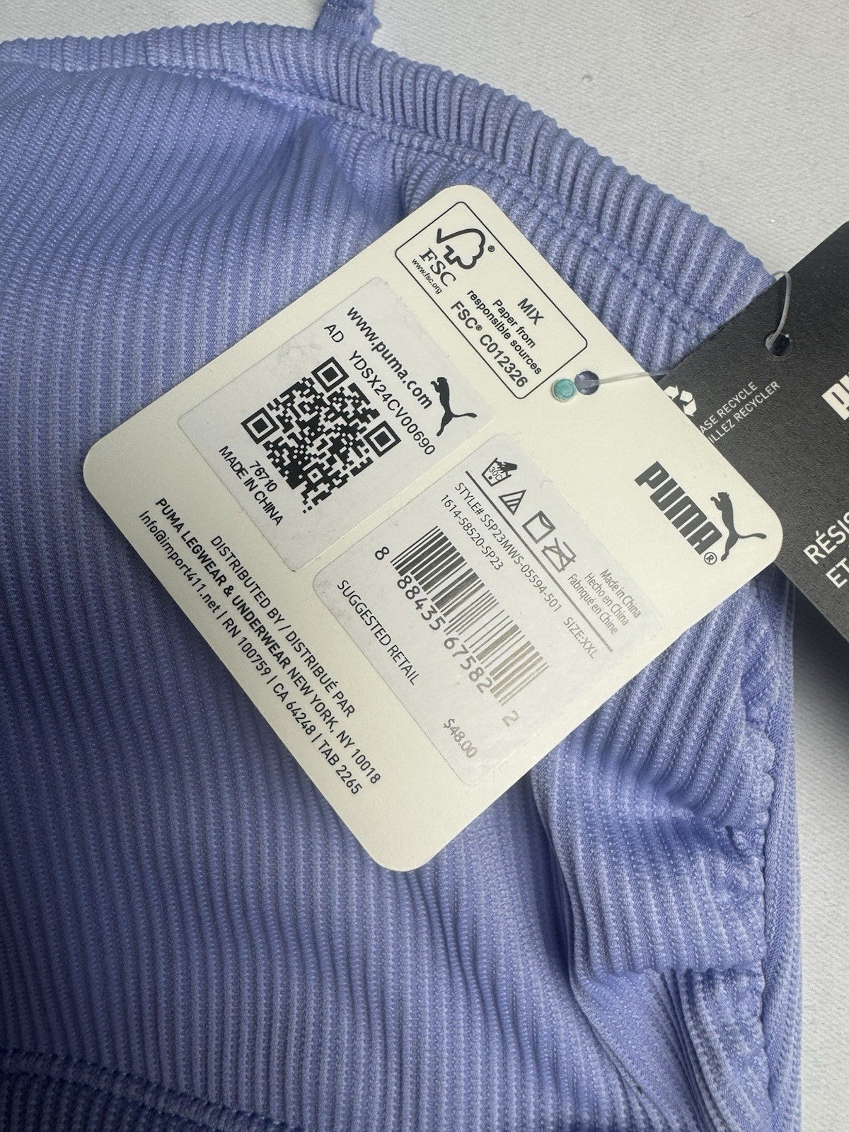 Puma 2 Piece Bikini Women’s Purple Swimsuit Sz 2XL.  (B.152)