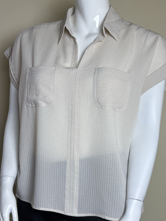$98 Max Studio Women’s Blouse Beige Shirt Size XL.  (B.136)