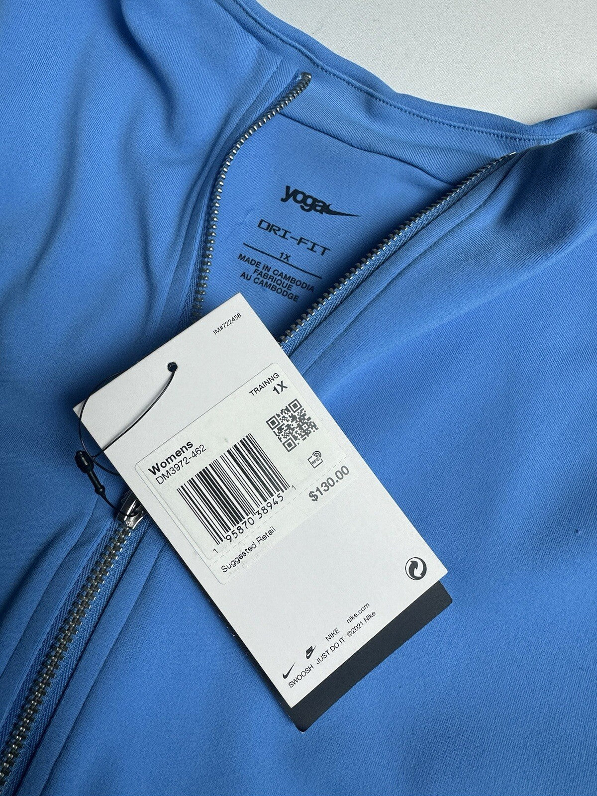 $130 NIKE YOGA Women’s blue jacket Size 1X.   (B.104)