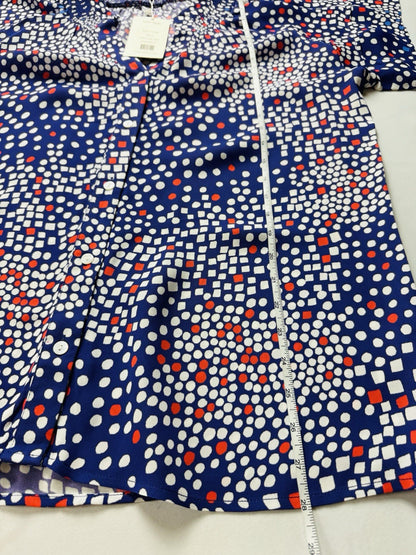 Tyler Boe Women’s Blue Multi Blouse Sz L.    (B.158)