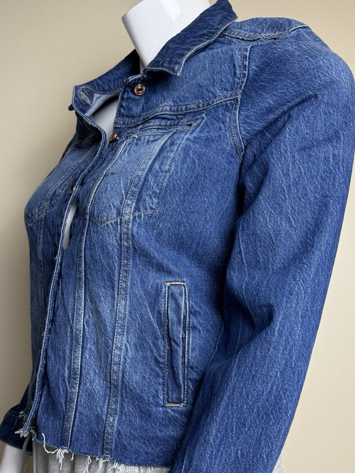 $99 Nicole Miller Women's Blue Jean Jacket Sz XL  (B.90)