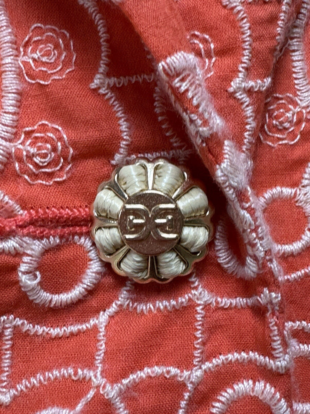 $159 Sam Edelman Women's Orange Leia Cotton Eyelet Crop Blazer Sz M  (B.85)