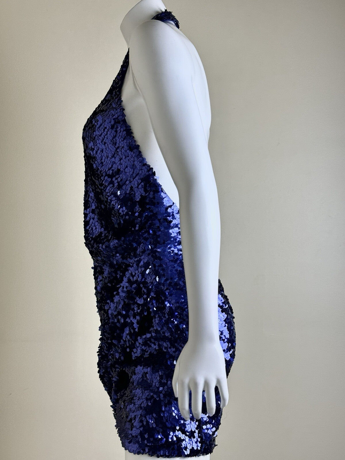 Blondie Nites Women's Modern Solid Sequin Sheath Dress in Blue Size 5 (B.64)