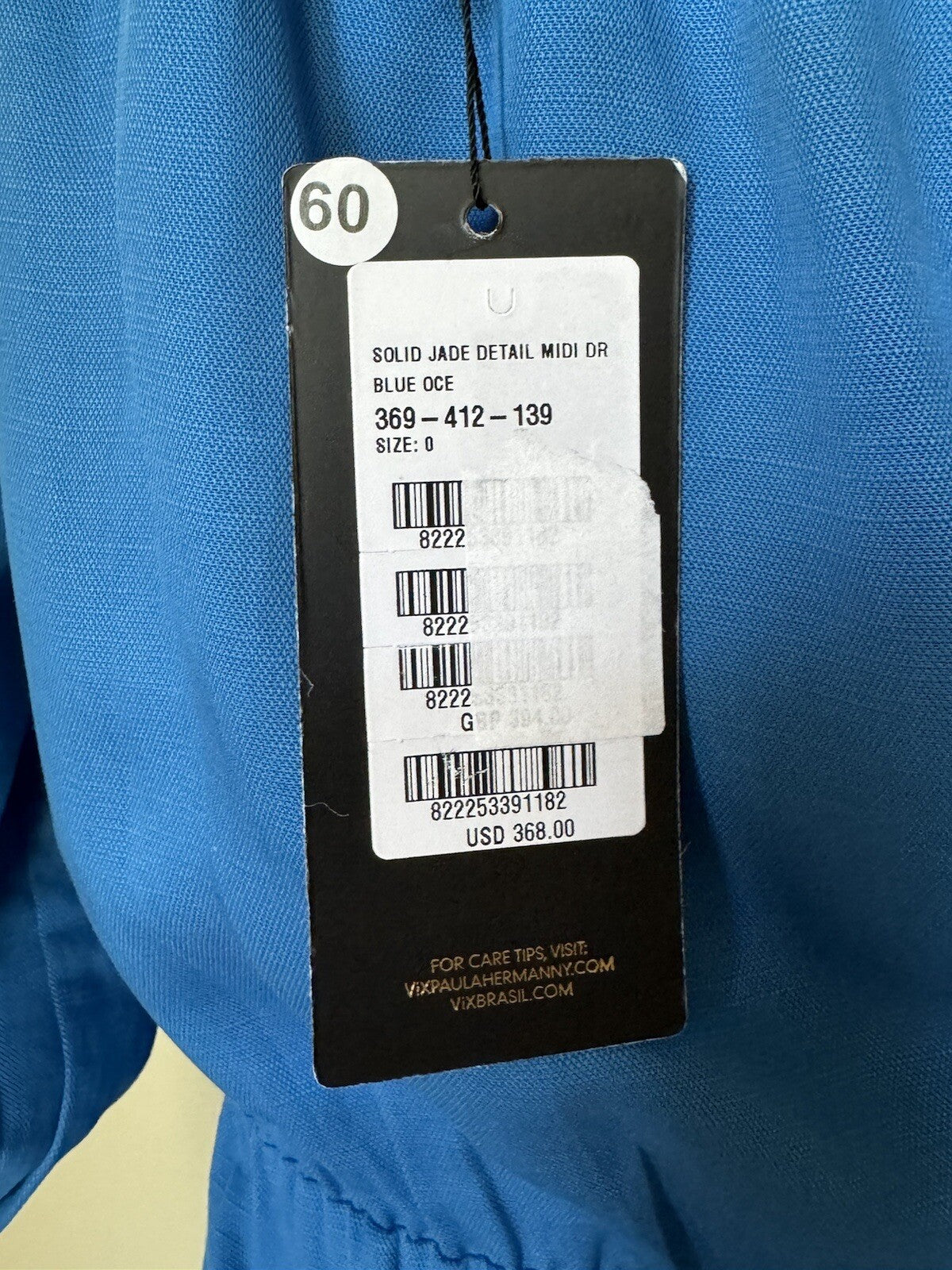 Vix Paula Hermanny Blue Long Dress Sz 0   (B.01)