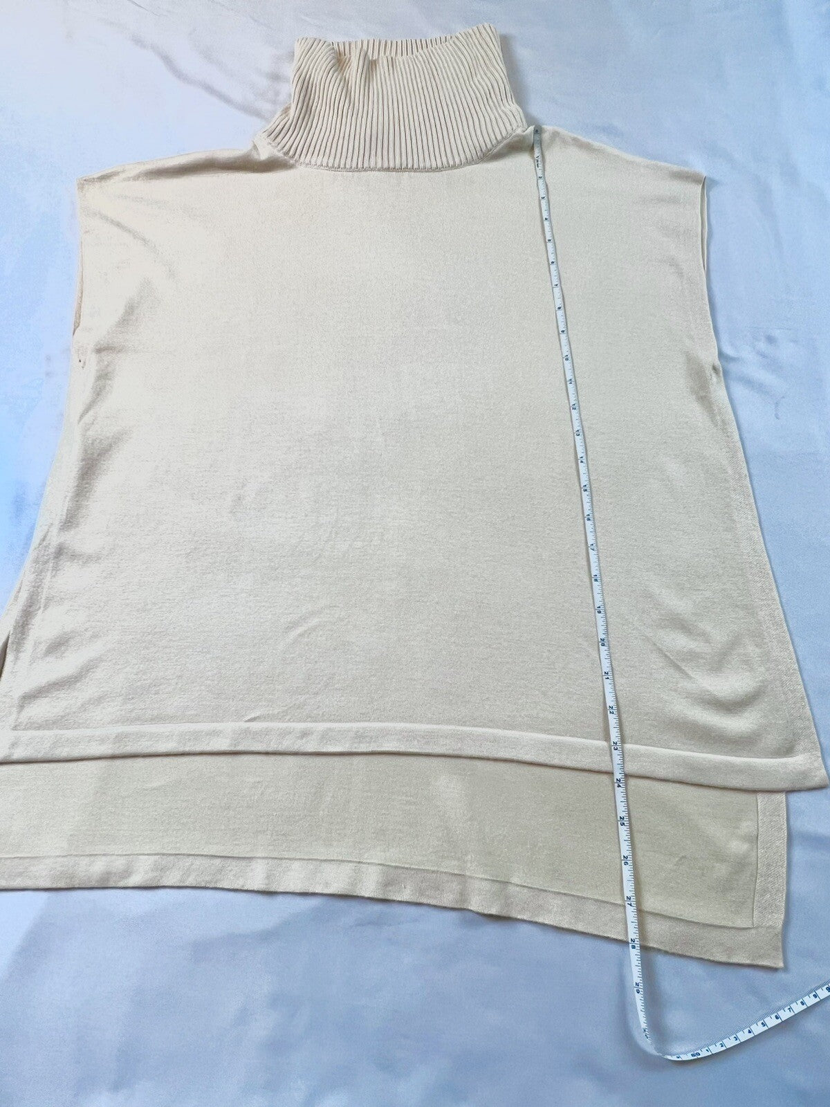 LeverWear Women's Poncho Top Sz S Turtleneck Beige Blake Sweater
