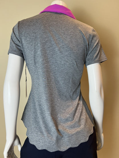 JOFIT Women's Golf Shirt/Top Gray Pink Collared Size S - product photo 3