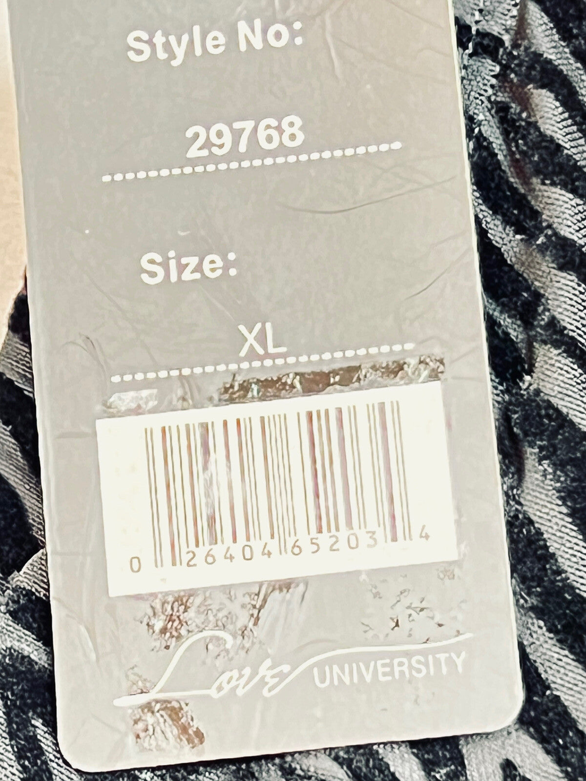 Love University Women's Mesh Pants Size XL Animal Print