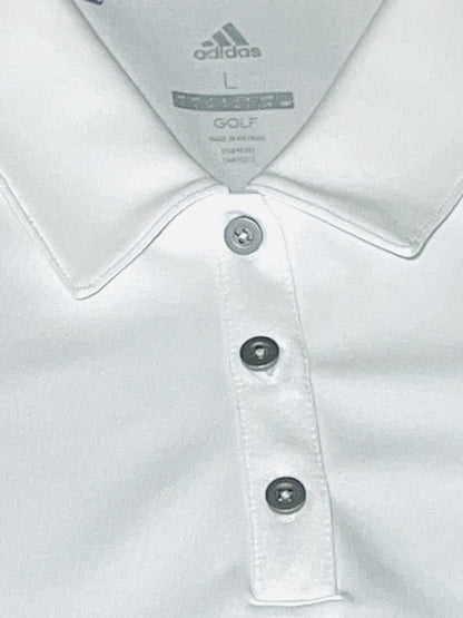 ADIDAS GOLF Women's Golf Polo Shirt White Sz L             (13)