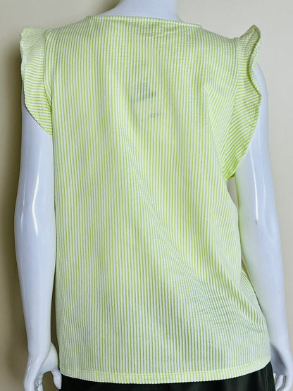 $88 Michael Kors Women’s Top Lime Sleeveless Blouse Sz XL.    (B05)