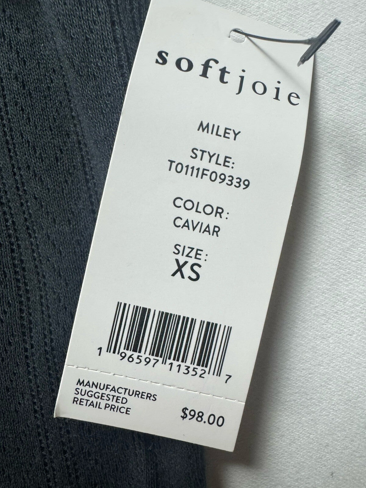 $98 SOFT JOIE MILEY Black TANK TOP Sz XS. (B.134)