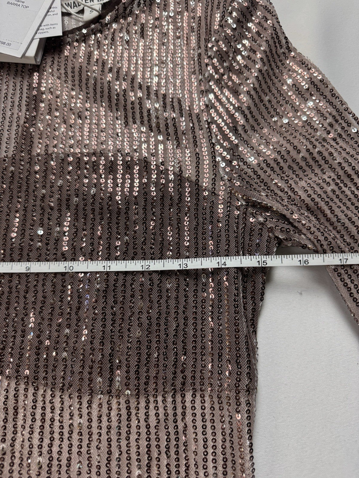 $298 Walter Baker Women’s Sequined Long Sleeve Top Sz S.     (B.134)