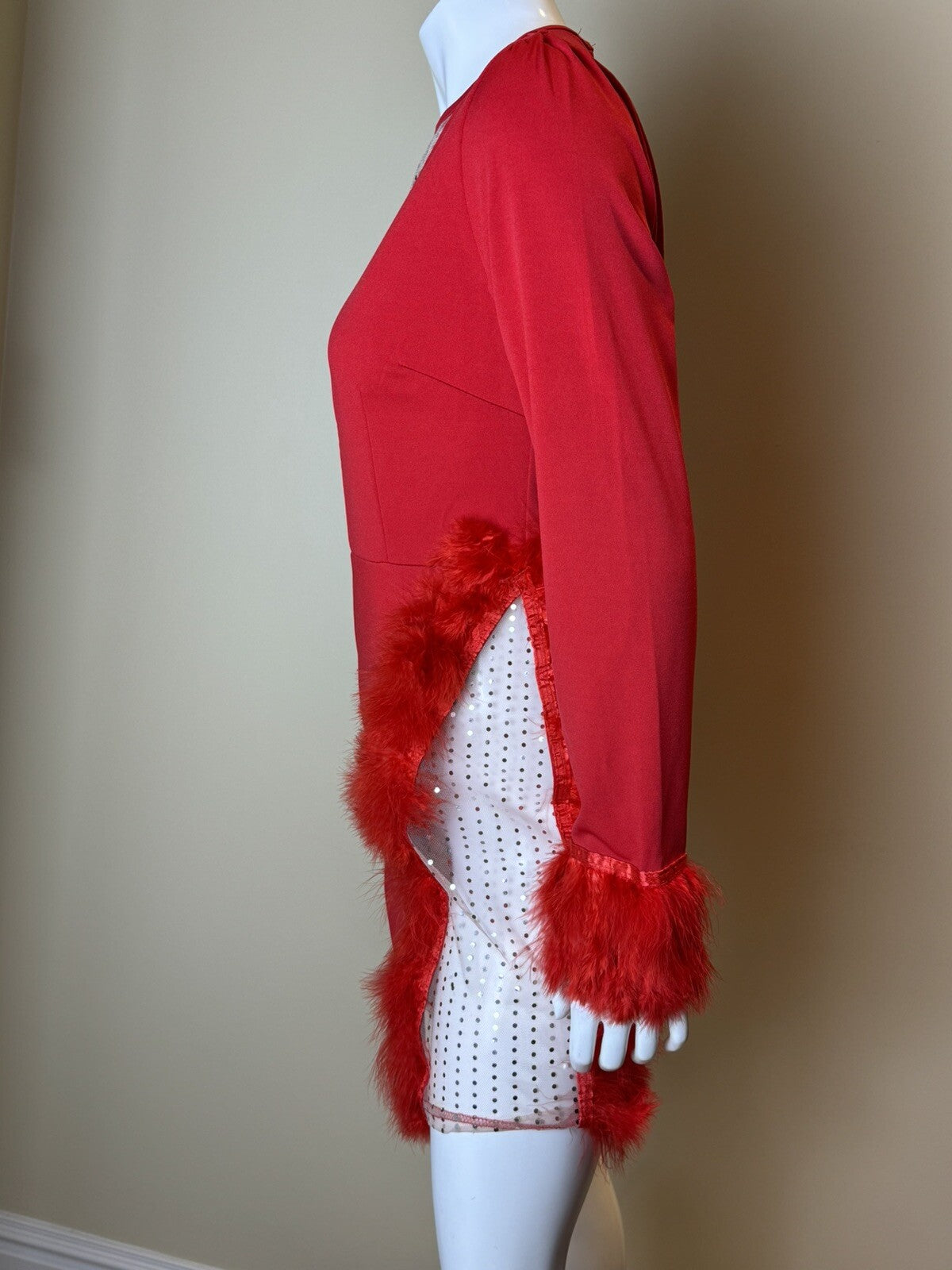 Nhicdns Women’s Red Mesh Stretch Sz L.    (52)