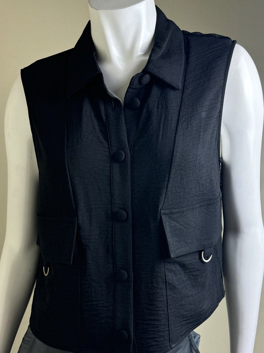 $99 ADRIANNA PAPELL Women’s Black Vest Sz M. (B.113)