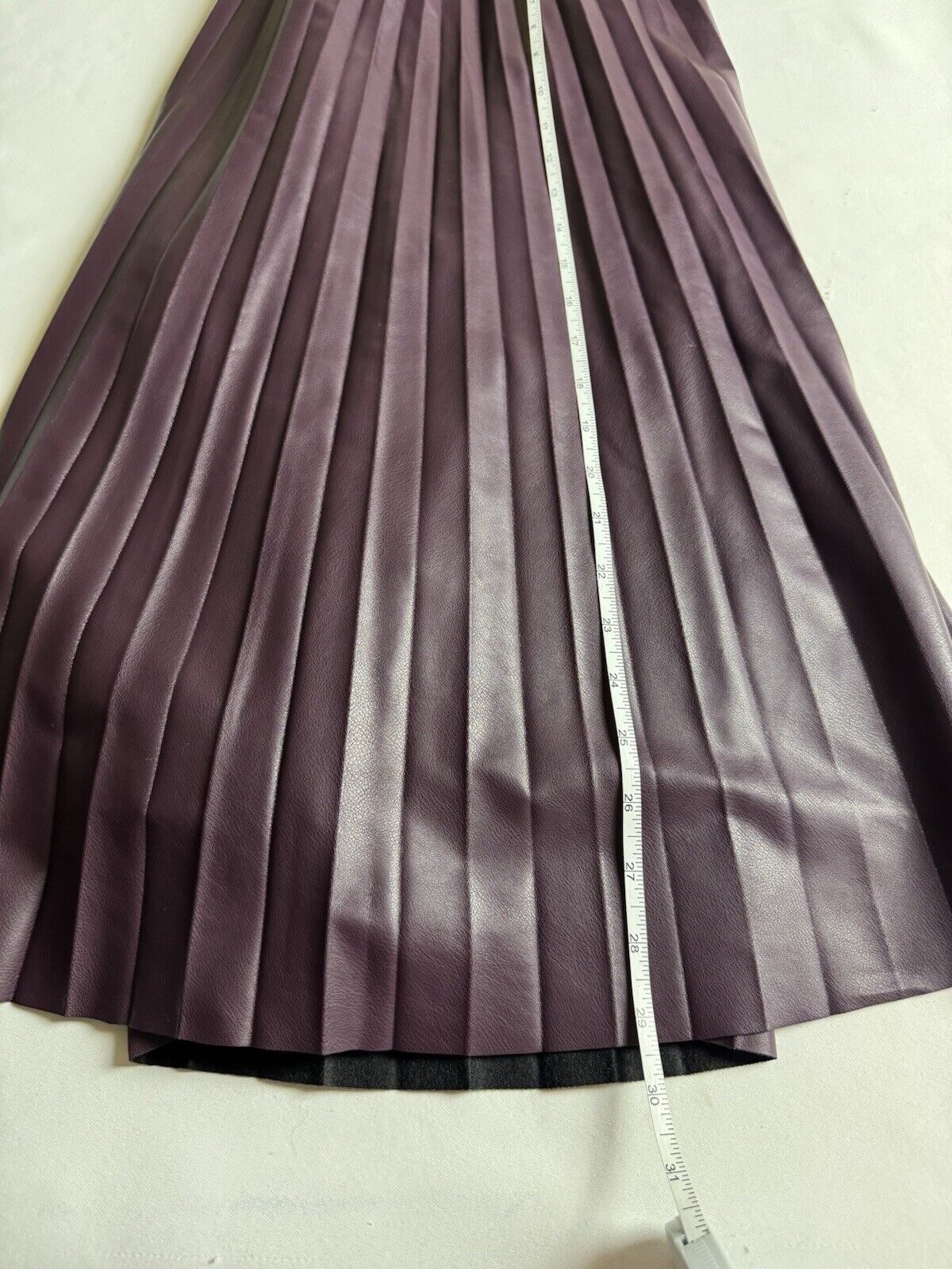 $119 Calvin Klein Women’s Faux Leather Pleated Long Skirt Sz XL