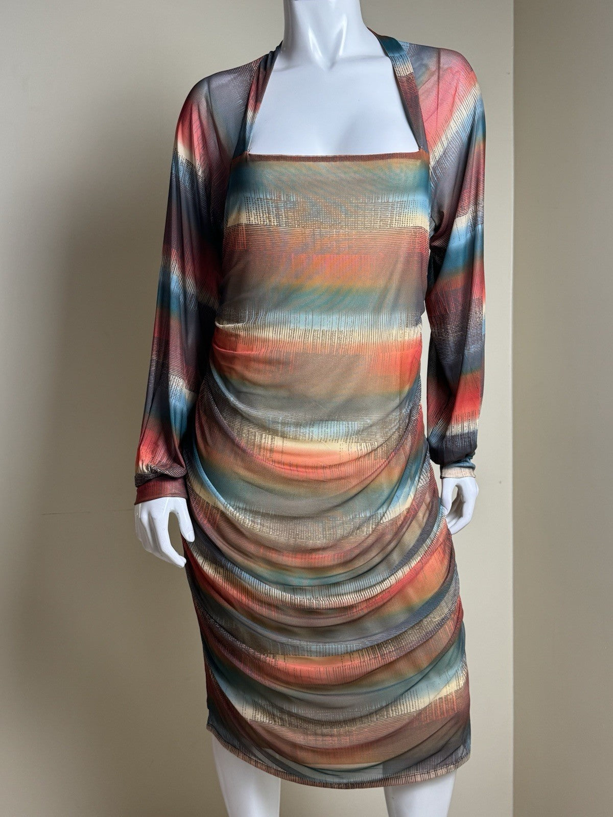 Cable & Gauge Bodycon Dress Multi Sz L.  (B.173)