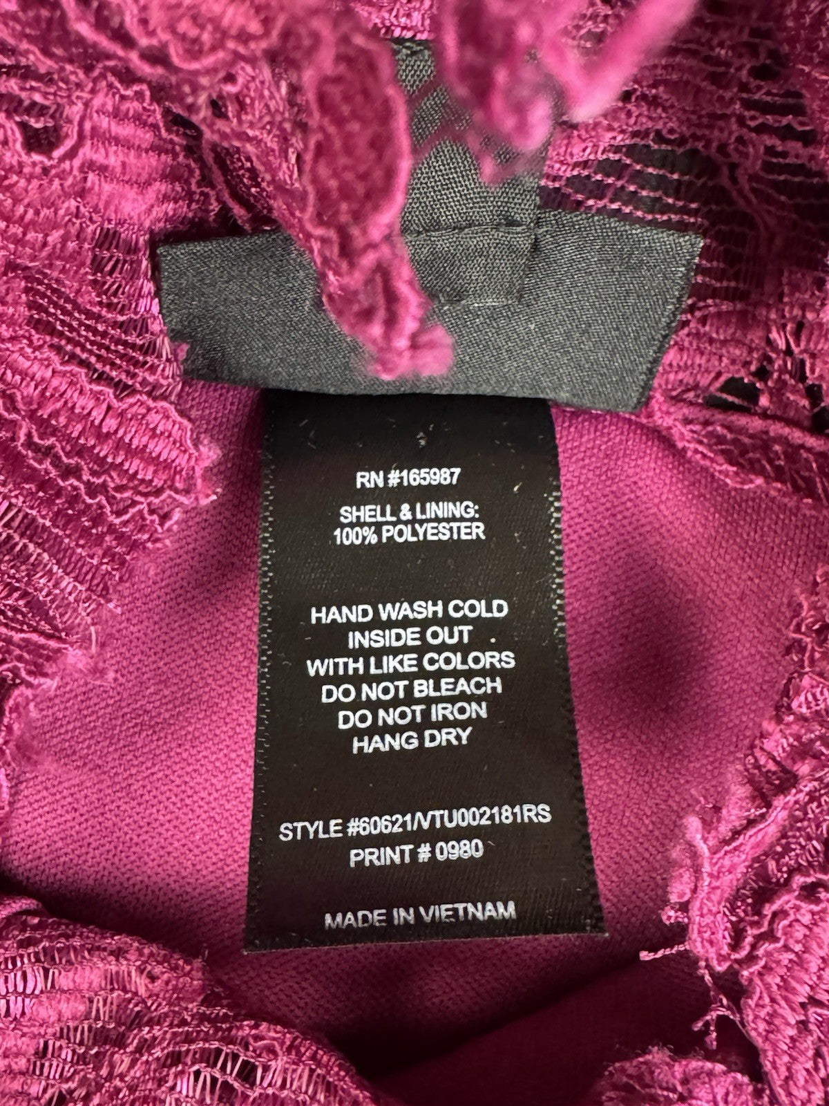Alexa B Nites Fuchsia Lace Dress Size 8.  (B.99)