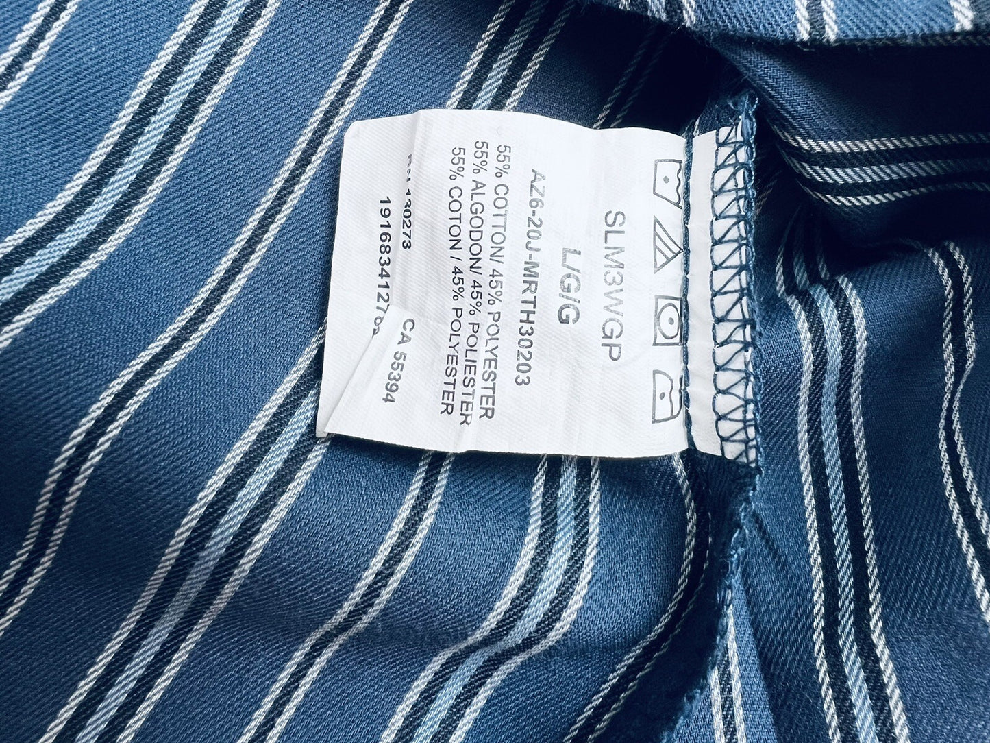 Lee Shape Illusions Women’s Blouse/Top Sz L Blue White Striped