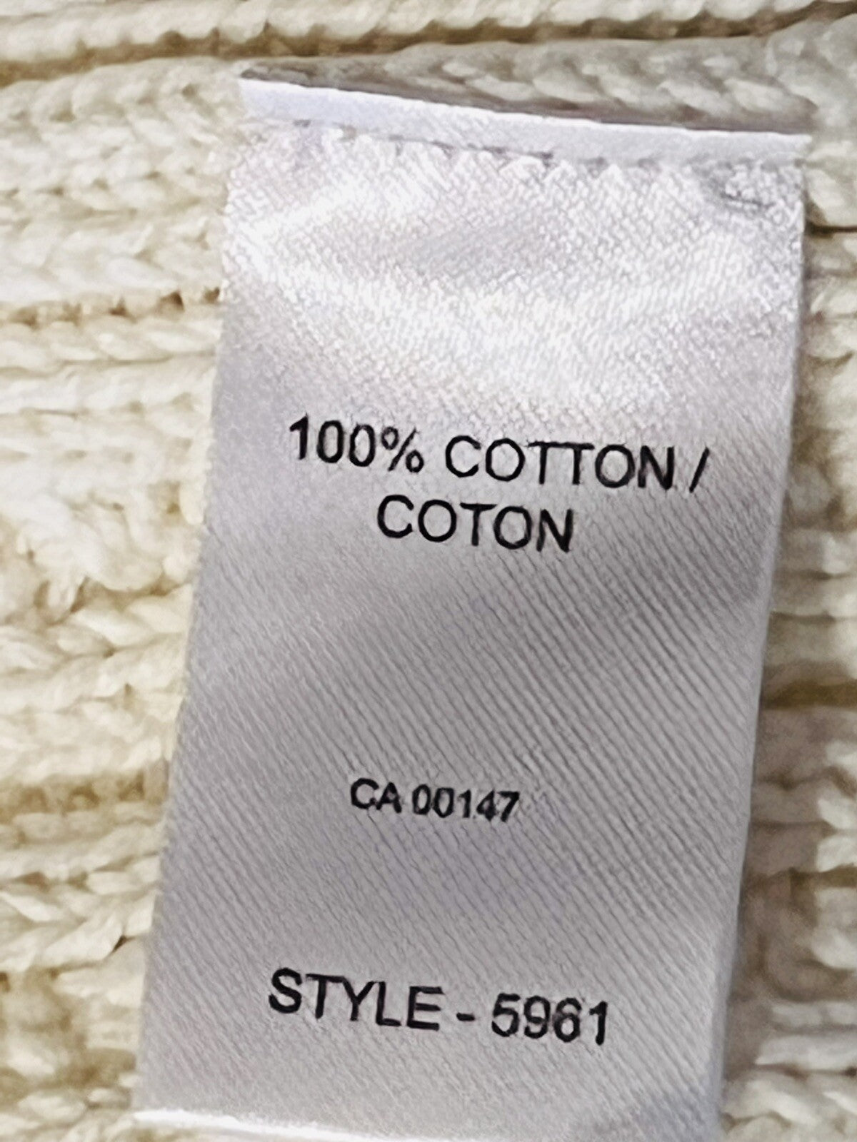 Splendor Women’s Cotton Full Zip Sweater White Sz XL