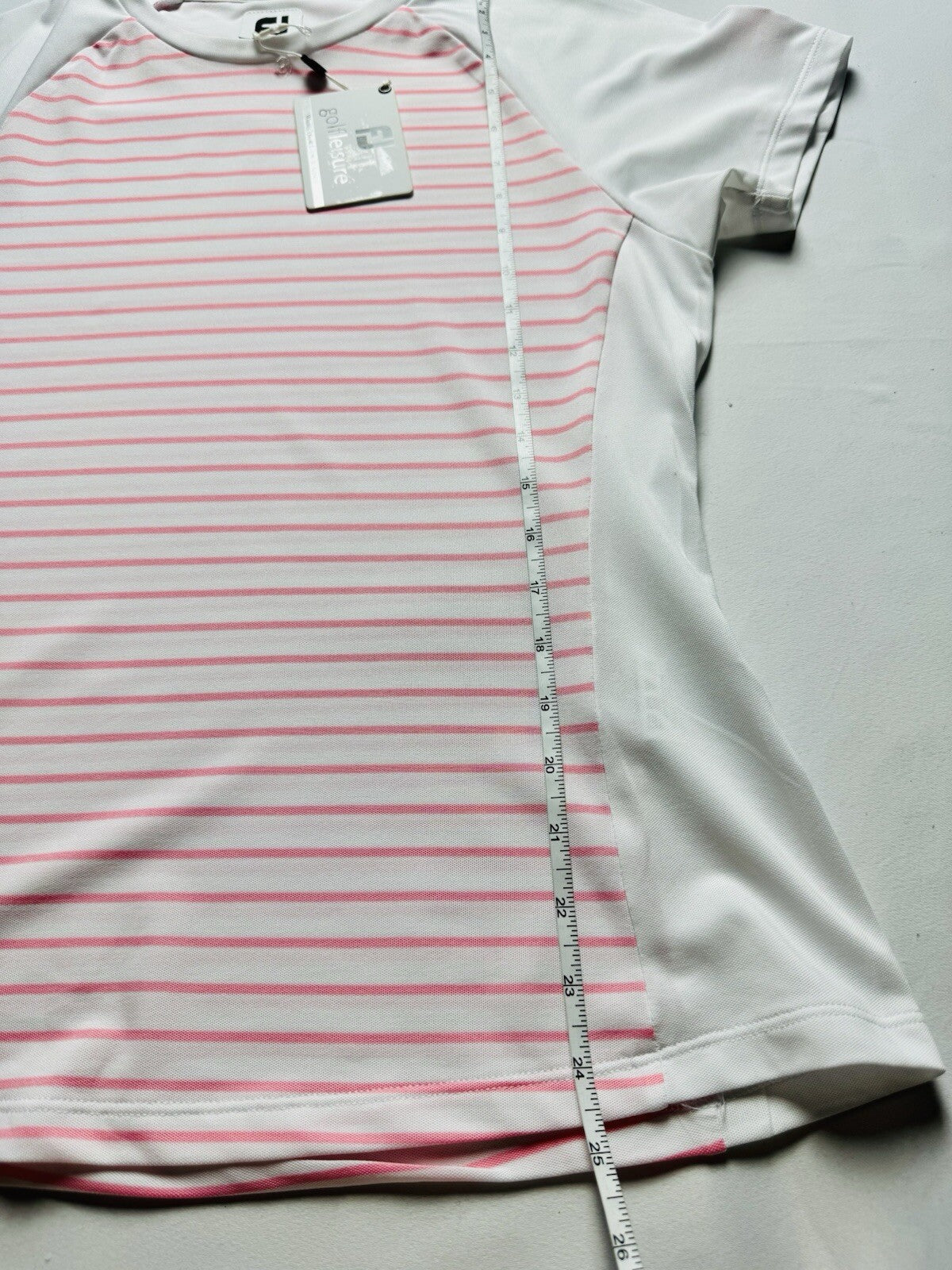 FootJoy Women's Pink ,white Golf Polo Shirt  Sz M  (B.139)
