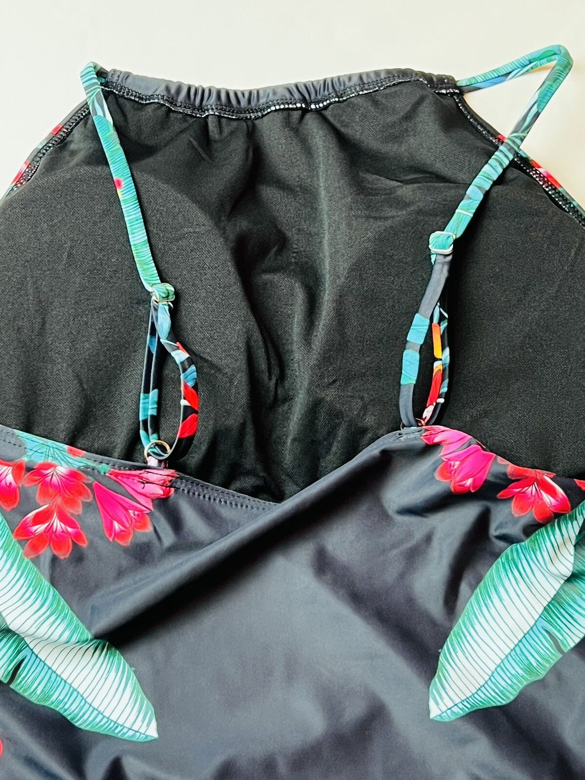 Women's 2 Piece Swimsuit Top Size 2XL Tankini Bottom Sz XL Floral (8)