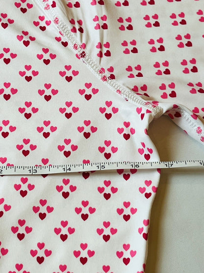 JoFit Women’s Long Sleeve White Pink Hearts Size XS Sweatshirt.   (10)