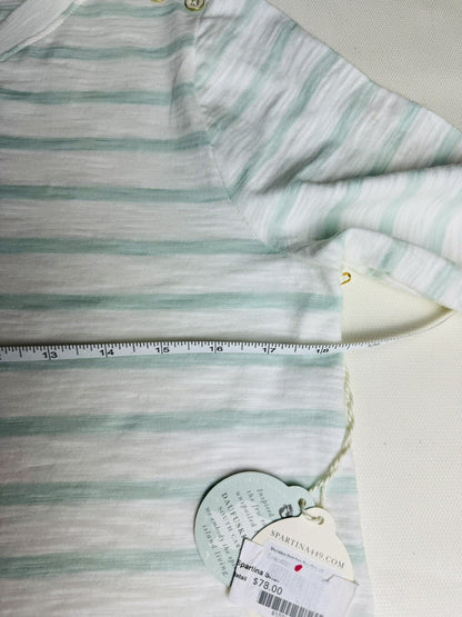 Spartina 449 Women’s Top Sz M Golf Shirt Stripes Green White.  (74)
