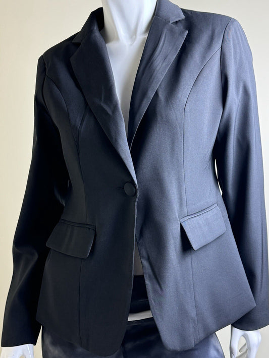Beninos Womens One Button Blazer Black Size M.  (B.102)