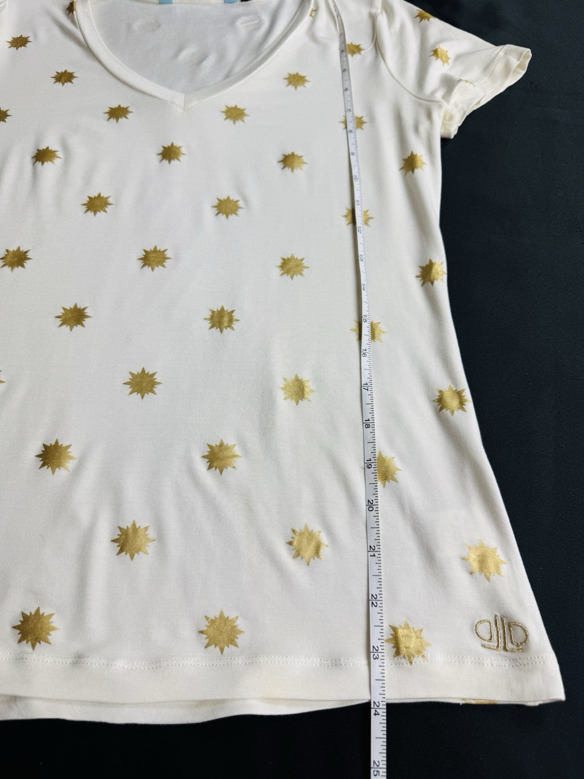 Lizzie Driver Golf T Shirt Stars Printed Size XS.   (B.175)