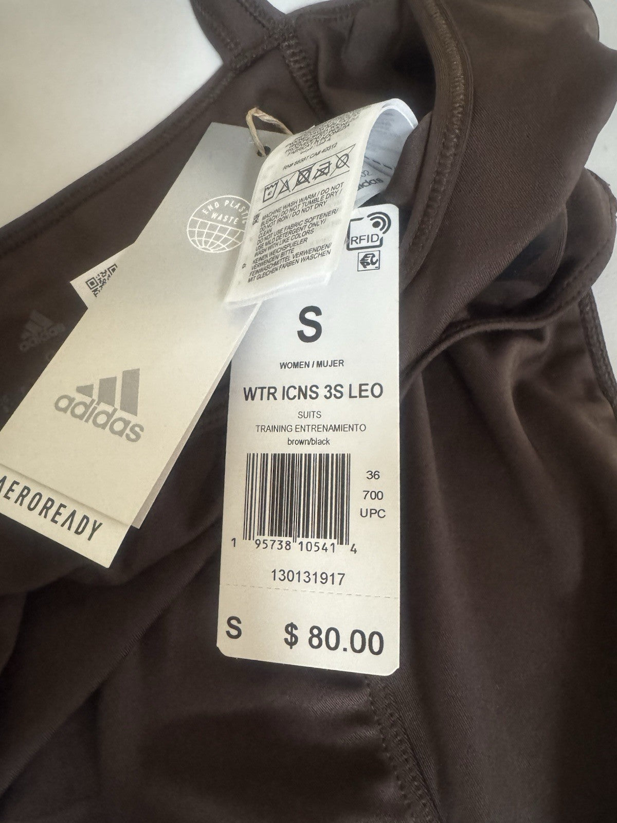 $80 Adidas Leotard Training Suit Train Icons Stripes One Pc Size S.     (B.184)