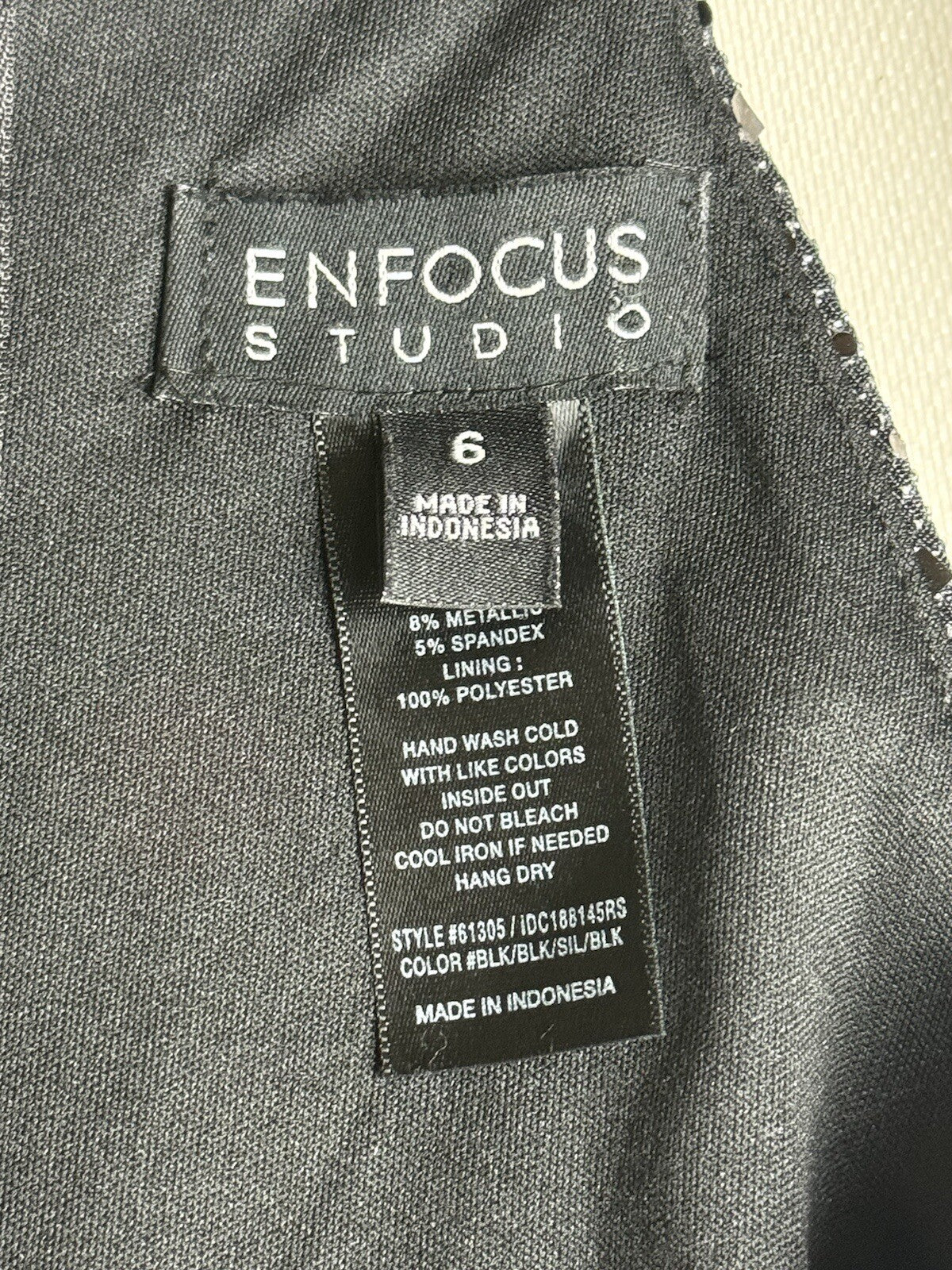 Enfocus Studio black Sleeveless Party Jumpsuit Women’s Sequin Sz 6. (58)