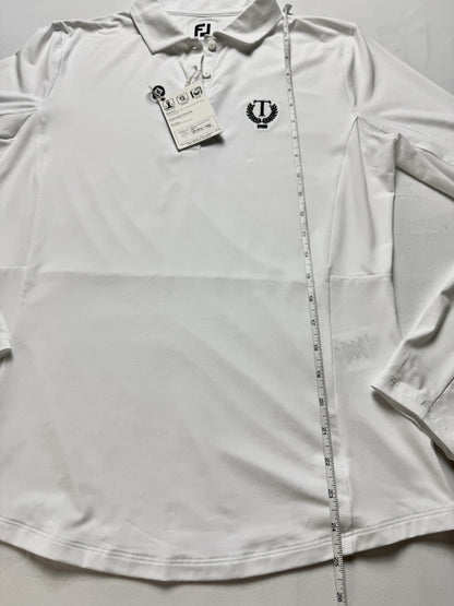 FJ FootJoy Women's Golf White Sweatshirt Long Sleeves Sz M    (B.121)