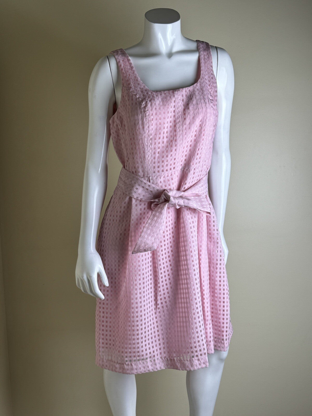 $129 Anne Klein Women's Belted Dress Pink Sz 8.      (B.78)