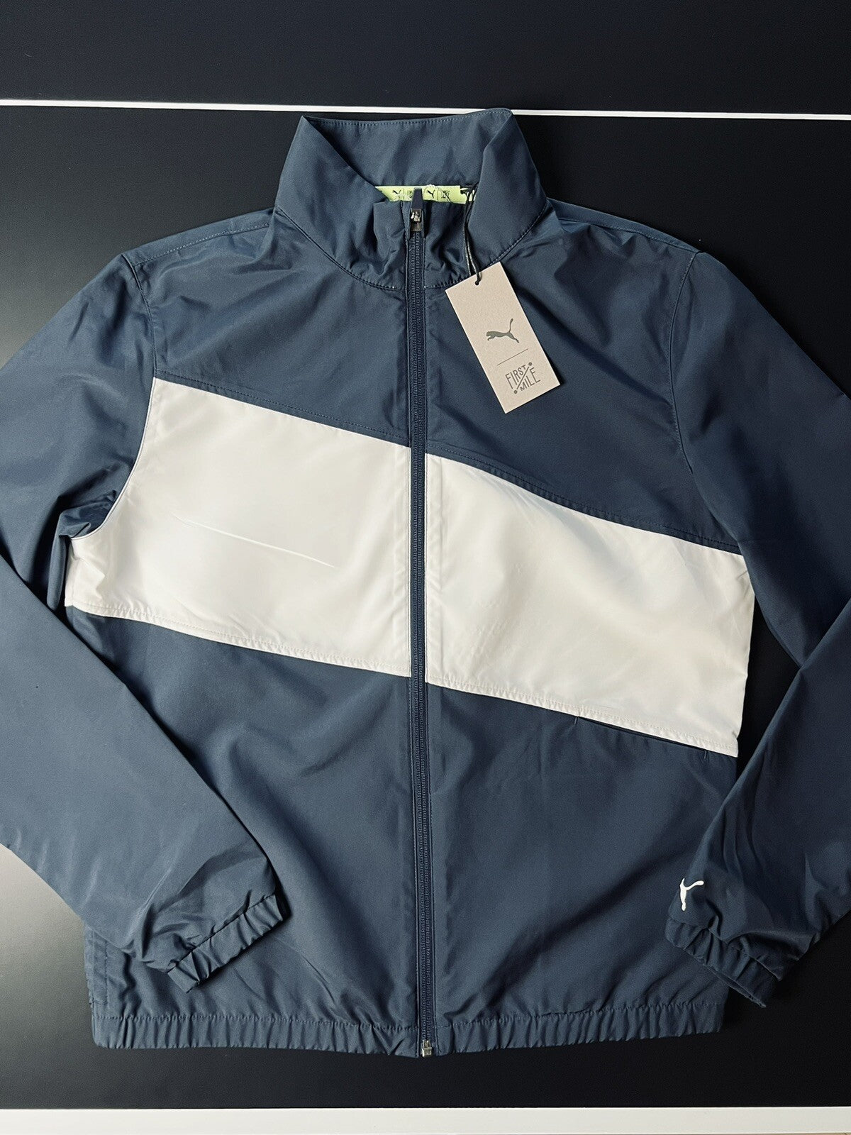 PUMA Women's Jacket,Navy/White Sz S