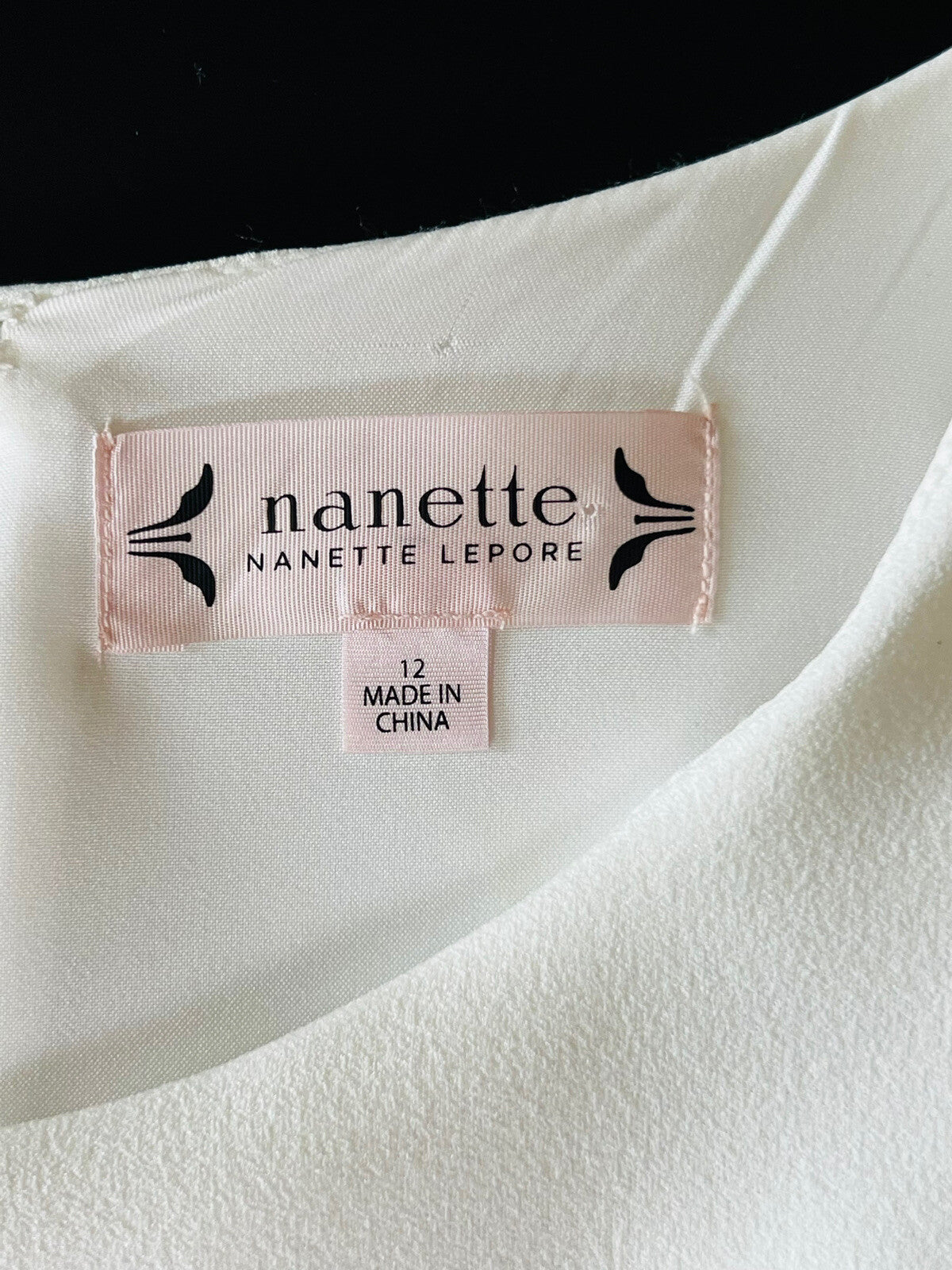 NANETTE LEPORE Ponte Dress BELLA DONNA Bell Sleeves Flounce White Sz 12